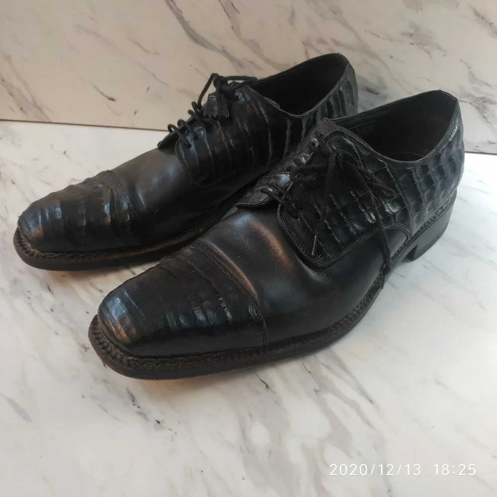 Barney mens aligatos shoes black‎ sz10.5
